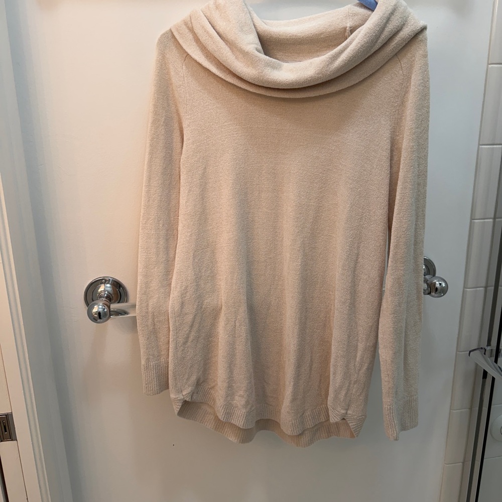 Barefoot Dreams Elegant Comfy Cream Cowl Neck Sweater